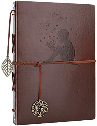 AIOR Photo Album Scrapbook, Refillable Black Pages Scrap Book, Vintage Leather Memory Book DIY Wedding Guest Book, Birthday for Boys Girls, Anniversary Presents for Men Women Mum Dad