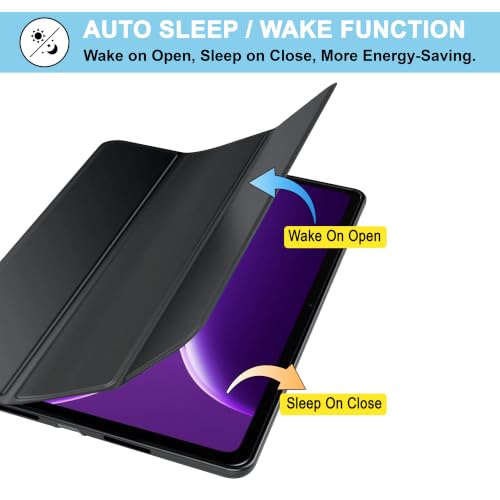 Image of CEDO Smart Case for OnePlus Pad Go 2 (12.1 inch) Tri-Fold Flip Folio Cover | Pencil Holder | Auto Wake-Up /Sleep Mode | Multi View Angles Stand TPU Backcover (Black)