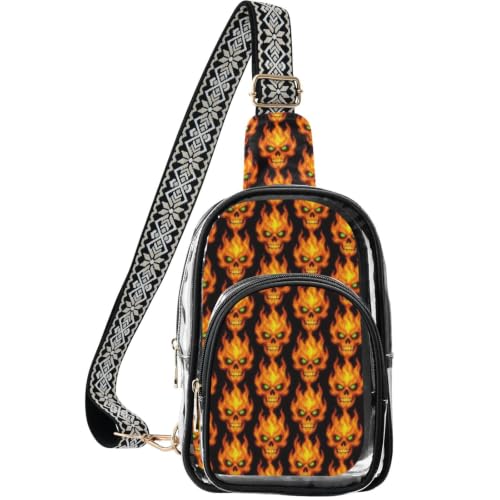 Bolso cruzado transparente elegante con acabados de alta resistencia