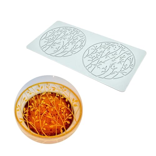 Patrón de ramas de hojas con cordones para tartas, fondant, pasteles, siliconas, fondant, impresiones, decoración de pasteles, suministros de decoración de hojas, patrón de ramas, cordones, caramelos