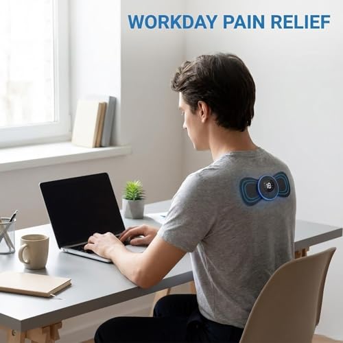 Image of Drumstone (𝐒𝐏𝐄𝐂𝐈𝐀𝐋 𝟏𝟓 𝐘𝐄𝐀𝐑𝐒 𝐖𝐀𝐑𝐑𝐀𝐍𝐓𝐘) Wireless EMS Body Massager Mini Butterfly | 8 Modes 19 Intensity Levels | Self-Adhesive Muscle Stimulator for Neck Back Shoulder Legs