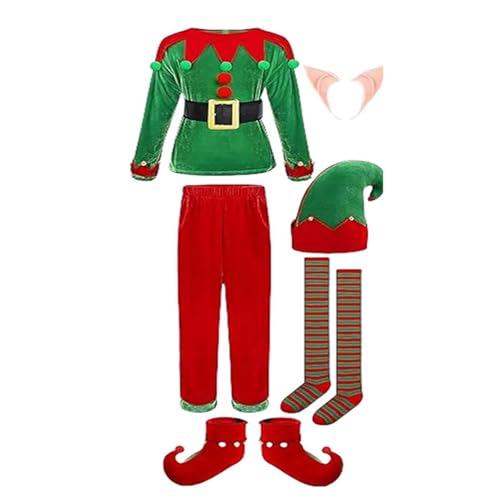 Conjunto completo con gorro de Navidad para niños, verde claro, 18-24 meses