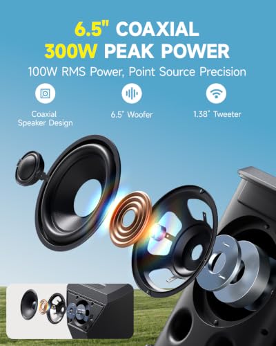 Donner MT-2 Portable PA System, 300W Wireless BT Speaker Sound Amplifier - image 2