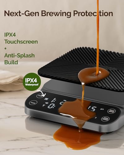 Image of Maestri House S3 Coffee Scale with Timer, 3kg /0.1g Rechargeable Pour Over Coffee Scale, 3 Brew Modes, Adjustable Brew Ratios & Flow Rate Display, Scale for Pour Over, Espresso & French Press-Grey