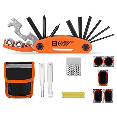 Kit de Mécanicien de Vélo(Levier de Pneu de Vélo, Clés Allen, Kit de Clé à Douille pour Tournevis Multifonction 16 en 1) Trousse d'Outils de Réparation de Vélo Essential Bicyclette Cover