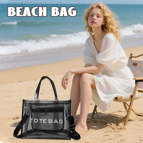 Bolso Tote Transparente Grande para Playa y Viaje miniatura 2