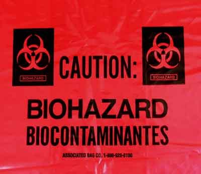 22" x 16" x 59" Red Biohazard Trash Bags (2 mil) (100 Bags) - AB-36-4-100R