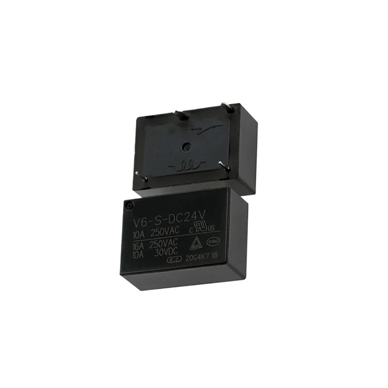 Relais électromécanique 24V V6-S-DC24V 16A boîtier 4 broches pack de 10