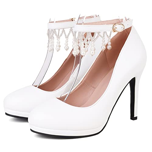 Chaussures de mariée blanches à plateforme pour danser confortablement
