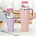 AGH 14 Oz Tumbler with Handle Stainless Steel Double Layer Insulated Mug,Reusable Stainless Steel Kids Water Bottle,Gifts for Kids Tumblers(Pink)