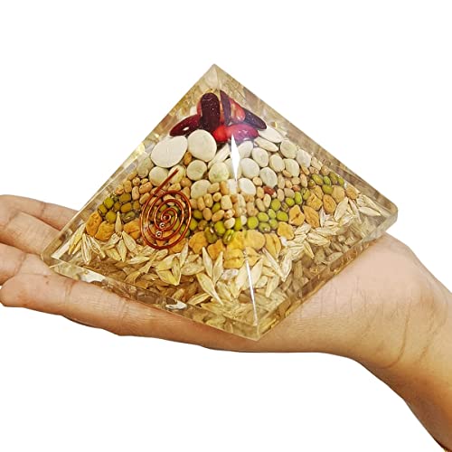 Image of Annapurna Crystal Pyramid | 3 Inch | Feng Shui & Vastu Correction | Crystal Pyramid for Wealth, Meditation, Health, Good Luck | Home & Office Decor | Gift