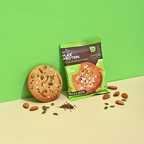 Image of RiteBite Max Protein Assorted Cookies with 10g Protein, 4g Fiber | No Maida, GMO Free, No Preservatives | 7 Grain Breakfast Cookies, 55g (Pack of 6)