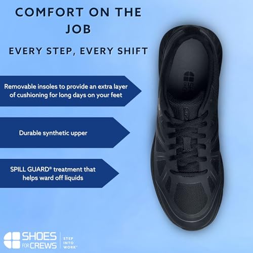 Shoes for Crews Men's Slip-Resistant Work Sneakers - Comfortable, Non-Slip Work Shoes for Men in Food Service, Hospitality, Healthcare & More - Endurance II, Size 8.54