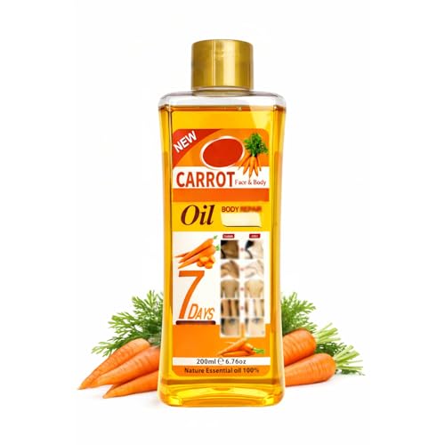 Carrot Oil for Massage and Skin Moisturizing Lightweight Hydrating Body Oil for Dry Skin Spa Body Care Oil with Carrot Extract 200ml / 6.76 fl oz