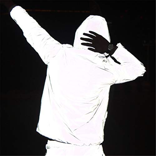 Ymosrh Men's Waterproof Jacket Fully Reflective Windbreaker Jackets Lightweight Packable Windproof Rain Coat, S-5XL3