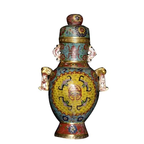 LONDAEE Jarrón decorativo de cobre puro Cloisonn é