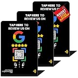 Capture 360 Google Review NFC & QR Tap Stand, NFC Zappy Instant Review stand - All Phones Compatible - Friendly Dashboard, Live Analytics, Reusable stand, Boost Business Feedback - Black, Pack of 3
