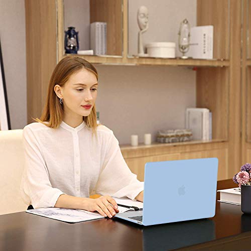 Image of MOSISO Compatible with MacBook Air 13 inch Case 2022 2021 2020 2019 2018 Release A2337 M1 A2179 A1932 Touch ID, Plastic Hard Shell Cover Compatible with MacBook Air 13.3 inch Case, Airy Blue
