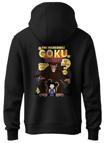 Image of XENOVAURBAN Anime Hoodie | Unisex Fit Cotton Fleece | Graphic Printed Pullover Hooded Sweatshirt - HOPU-FB-DBZ-BLK-XL
