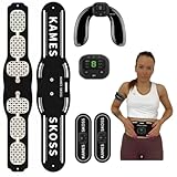 kames skoss prestige - elettrostimolatore per Addominali, Elettrostimolatore Muscolare Glutei, elettrostimolatore per Addominali,Cintura Addominale, Massaggio (Black)