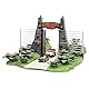 Nano Scene Jurassic Park Jurassic Gate Diorama zum 30. Jahrestag mit zwei 4,2 cm Druckguss-Autos, Spielzeug für Kinder und Erwachsene
