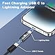USB C auf Lightning Adapter (2Stück), Adapter USBC auf Lightning PD 36W Schnelles Laden für iPhone 14/14 Pro/13 12 11 Pro Max/Mini/XS/XR/iPad/iPod/Air-Pods, USB C lightning adapter USBC auf iPhone
