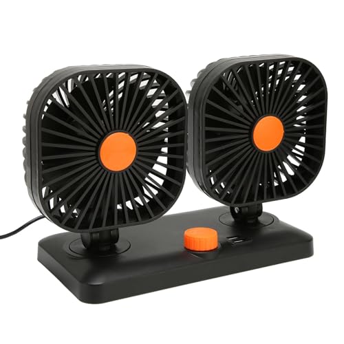 PUNELE Ventilador Pequeño, Ventilador de Automóviles 12V, Ventilador de Enfriamiento de Aire Automático Portátil de 8-15W USB, Motor de Cobre, Taza de Succión, Rotación de 360