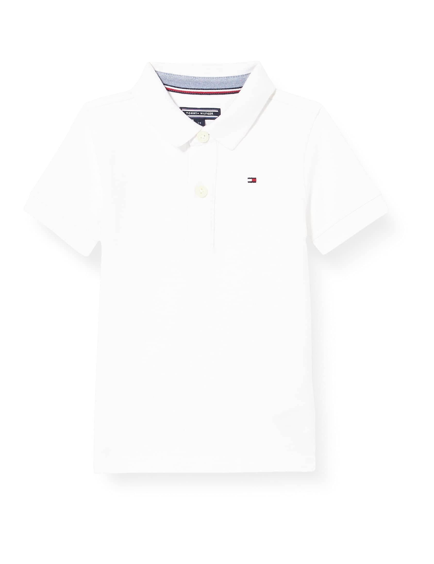 Tommy Hilfiger Poloshirt Kurzarm Bio-Baumwolle – Weiß Bright White, Größe 10 Jahre