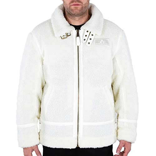 Alpha Industries Herren B3 Teddy Bomberjacke, Off White, XL