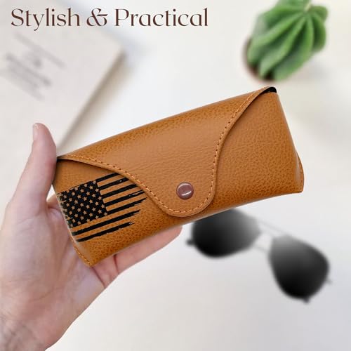 Image of Leather Glasses Case - Slim Glasses Case for Men and Women - Portable Sunglasses Case