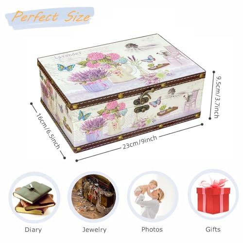 Amedoo AWDB Treasure Box Vintage Wooden + Pu Leather Decorative Storage Boxes Trinket Jewelry Box Memento Case Box Keepsake Box thumb #4