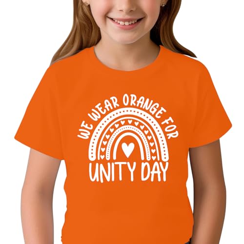 Image of Be Kind Rainbow Shirts for Kids Unity Day T-Shirt Inspirational Graphic Short Sleeve Cute Summer Tee Tops