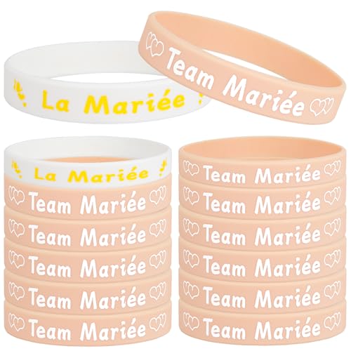 Bomtop 12 Pièces EVJF Accessoire, Bracelet EVJF Bracelet Mariée et Team Mariée, Enterrement de Vie de Jeune Fille Accessoire, Cadeau EVJF, Jeu EVJF, Party...
