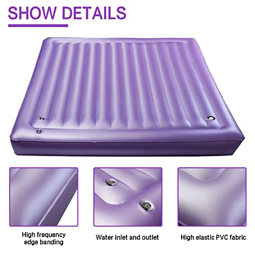 N\A Square Waterbed Mattress - Water and Air Dual Purpose Waterbed Insert Mattress High Capacity Water Bed Full Size (X-Long Twin,39×80x7.9inch, 50% Medium Wave)