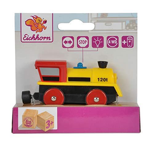 Eichhorn 1885 100001301 - Bahn, E-Lok 10,5 cm, mit 4-Radantrieb und vier Funktionen, inkl. Batterien 60 min. Laufzeit