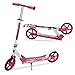Cecaylie Monopattino per bambini, 2 ruote, 3 ruote regolabili in altezza, 205 mm, Big Wheel Cityroller con tracolla, fino a 100 kg, per ragazze, ragazzi e bambini dai 5 anni, rosa