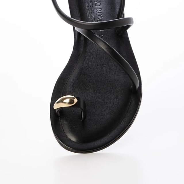 新品未使用コルソローマノーヴェCORSOROMA9レザーサンダル 37黒 新品未