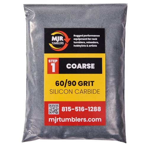 60/90 Grit Silicon Carbide Rock Tumbler Grit, Extra Coarse Stage 1 Rock Polishing Grit, 10 lb Stone Polishing Compound for Rotary &amp; Vibratory Tumblers, Lapidary Supply