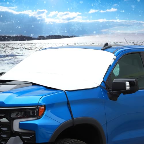 Image of Linskip Winter-Ready Universal Windshield Snow Cover - Wiper Protection & Frost-Free Clarity, Fits Cars, Trucks, and SUVs, Taffeta Cotton Fabric | Exterior Accessories