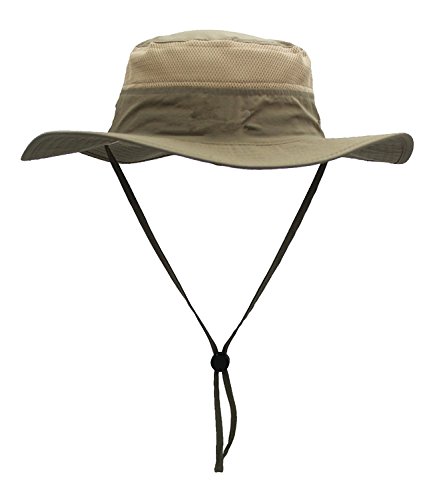 XYIYI Chapeau Soleil Pliable Large Bord Chapeau de Pêcheur pour Homme Femme (Kaki Foncé)