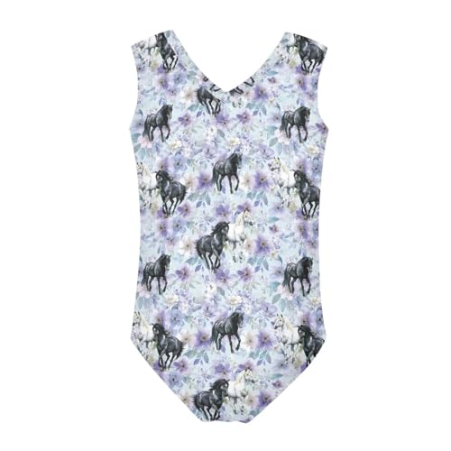 Image of Swimsuits for Girls 3-14 Summer Kids Bathing Suits Gymnastics Leotards One Piece Swimwear