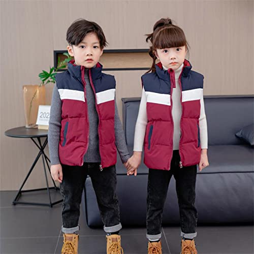 Kids Child Toddler Baby Boys Girls Sleeveless Color Block Patchwork Winter Coats Jacket Vest Outer Outwear Outfits4