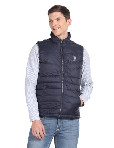 Image of U.s.polo association men's concealed hood sleeveless jacket