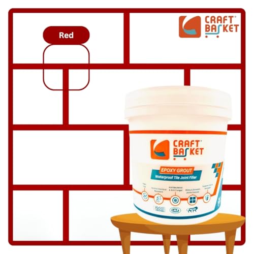 PREMIUM EPOXY GROUT FOR TILES (20 COLOURS)(ALL PACKS:100 g,250 g,500 g,1 kg,2 kg,3 kg,5 kg) Waterproof,Tiles Gap Filler, Epoxy Grout (Red, 250 g) - Image 4