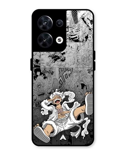 Image of Premium Anime 2 Case for Oppo Reno 8 (Glossy Finish) Soft-Touch Metal TPU Back Cover, Shockproof, Designer, Aesthetic Mobile Phone Case
