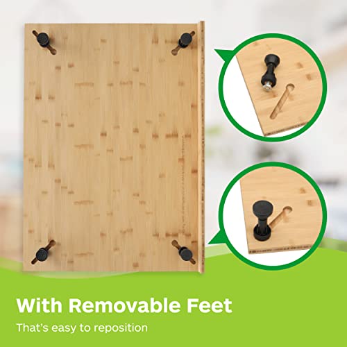 Tongass 29.5" X 21.25" X 2.5" Bamboo Cutting Board/Rv Stovetop Cover - 100% Natural Bamboo Cutting Board - Suitable For 4 Burner Stoves - With 4 Removable Feet #TOP5