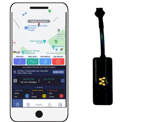 MECARNIC GPS Tracking Device/GPS for car/GPS for Truck/GPS for Bike/Anti Theft Device with Ignition Cut Off/Parking Alarm/Route Replay (MECARNIC GPS)