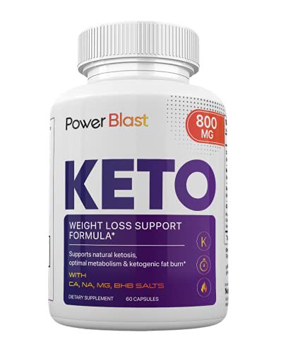 Power Blast Keto Weight Loss Support Formula, Power Blast Keto Pills 800 mg, 60 Capsules, 1 Month Supply