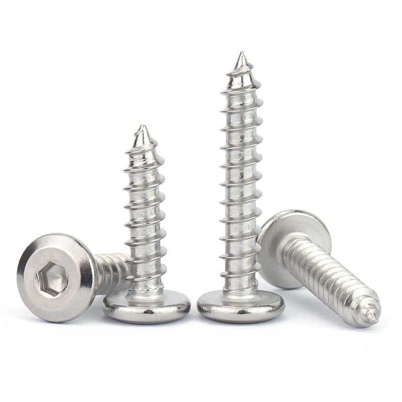 Conector de muebles de acero inoxidable ss304 tornillos autorroscantes de cabeza plana hexagonal m2-m6 (100,M5 x 25 mm)
