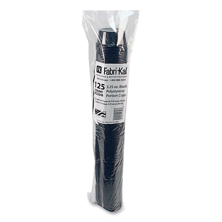 Fabrikal PC325B Portion Cups, 3.25 Oz, Black, 125/sleeve, 20 Sleeves/carton